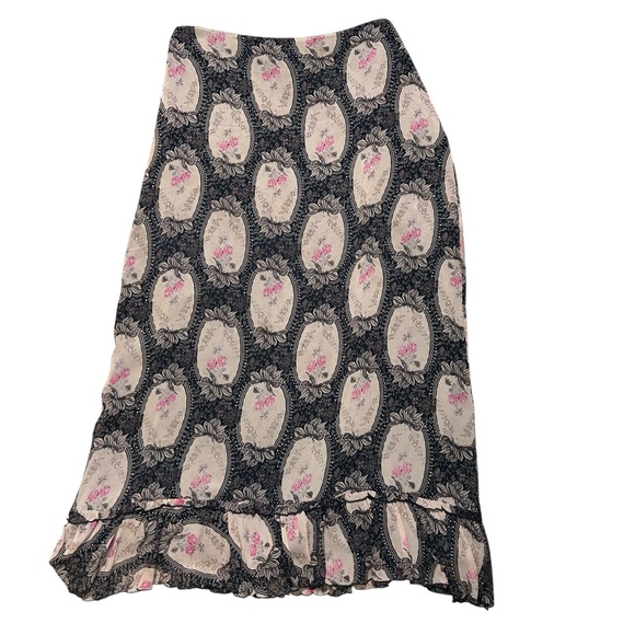 Vintage silk midi skirt size 6 cameo Victorian cottagecore Y2K prairie regency - Picture 3 of 8